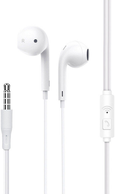 線控耳機 蘋果15可用 入耳式耳機 麥克風功能(iPhone 安卓 ), 簡約白, 3.5mm