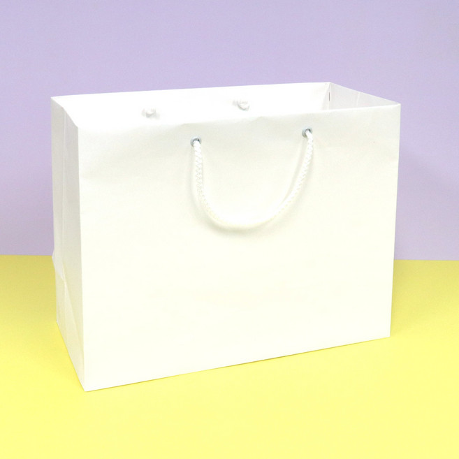 화과자 10구 직사각 무지 화이트 쇼핑백 대 339X159 mm, 50개