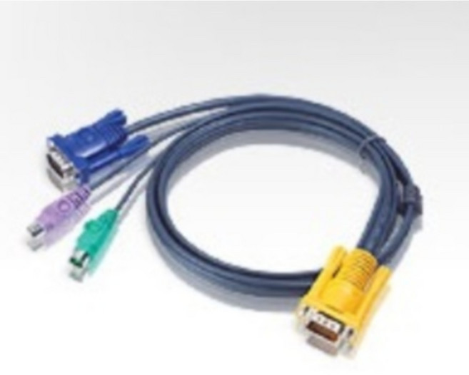 PC/콘솔연결용 3IN1 SPHD PS/2 KVM 케이블(1.8-10M) LCD 포트 IP 컨트롤러, 6M, 1개