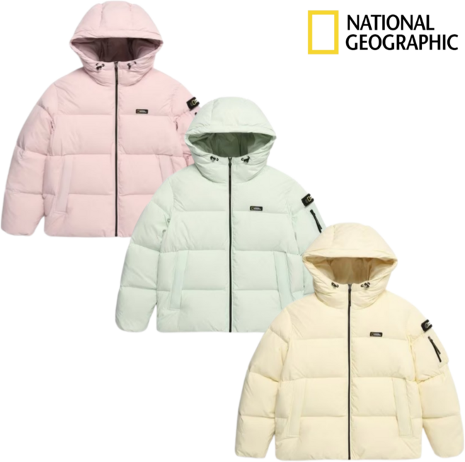 [정상가 349000원] 내셔널지오그래픽 여성 숏패딩 겨울용 골든몰 구스 다운 후드 점퍼