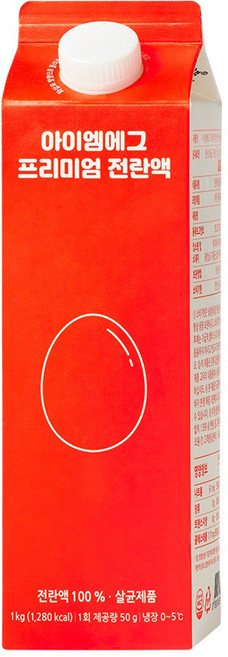 아이엠에그(I'm Egg) 살균 프리미엄전란 1kg, 1개