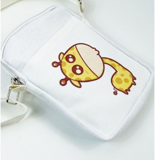 하누엘 미니 캔버스 캐릭터 포켓 파우치 크로스백 보조 가방 숄더백 천재질