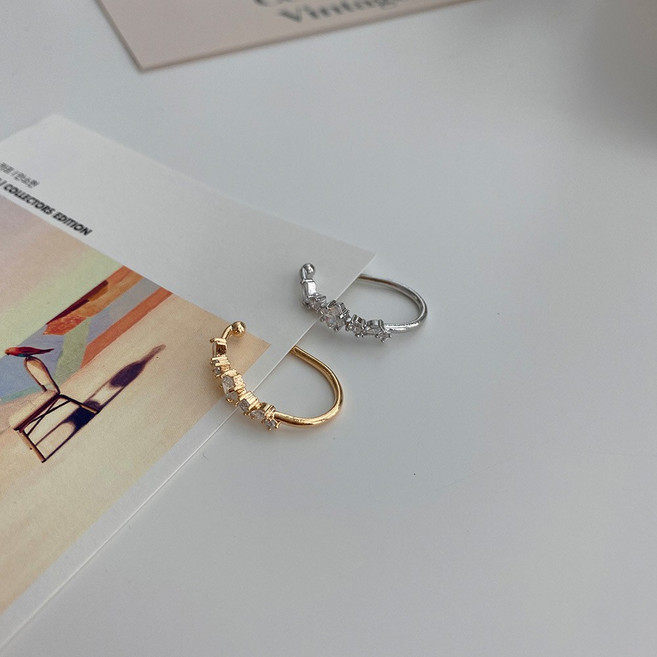 귤팩토리 미니멀 포에어 큐빅 이어커프 귀찌 귀걸이