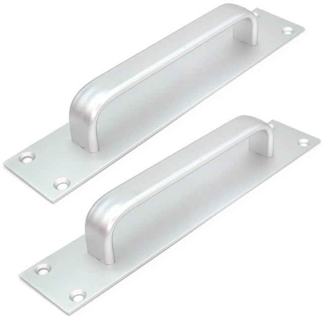 아이베란다 도어손잡이 알루미늄 핸들 전면 고정형 200mm, 실버, 2개