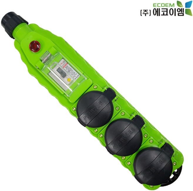 에코이엠 일자방우형 콘센트 3구 ELB 20A 내장형 / 3구 멀티탭, 1개