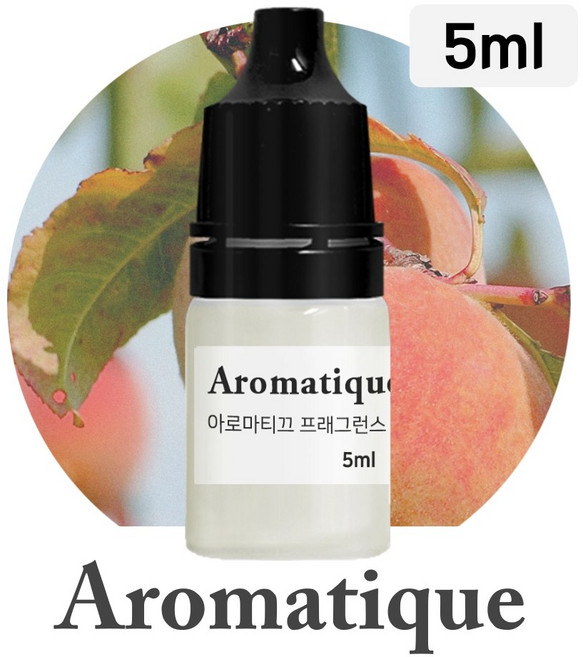 [아로마티끄] 프래그런스 오일-5ml 향료 원액 원료 디퓨저 캔들 향수 석고 방향제 리필 향, 085.넥타린 블라썸 앤 허니(복숭아), 5ml, 1개
