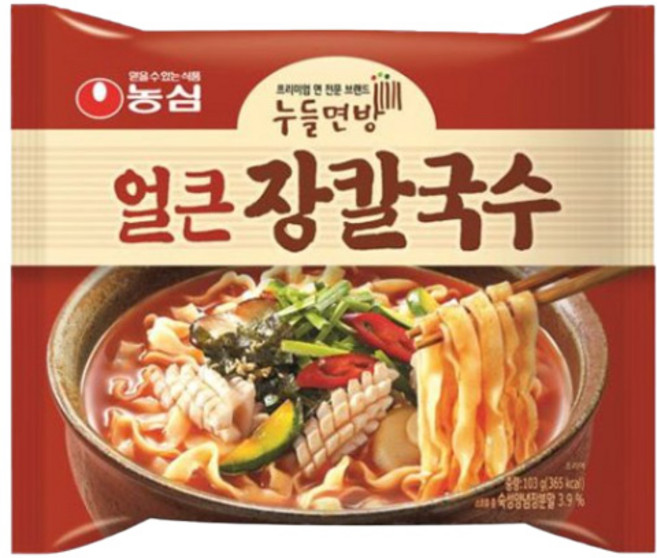 농심 얼큰장칼국수 103g, 1개