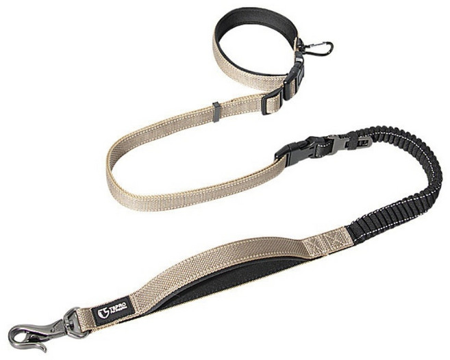 누즈펫 중형견 대형견 핸즈프리 리드줄, 베이지, 1개