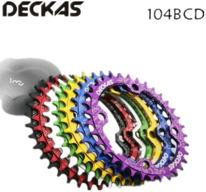 데카스 라운드 좁은 와이드 체인링 MTB 산악 자전거 크랭크셋 톱니 플레이트 부품 104 BCD 32T, 16 Round 34T silver, 1개