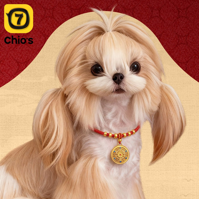 강아지인식표 애완용 행운 목걸이, 1개, 붉은색B