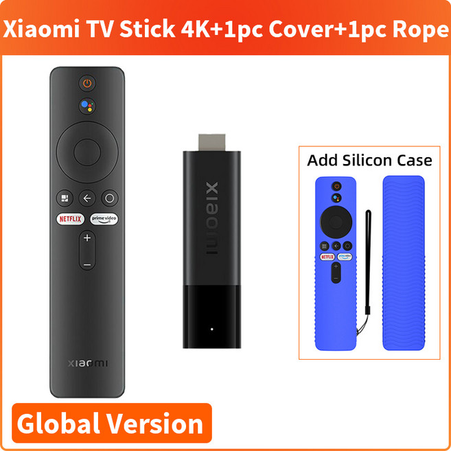 샤오미 TV 스틱 4K 글로벌 버전 2GB 최신, 03 Add Blue Cover_01 EU Plug, 1개