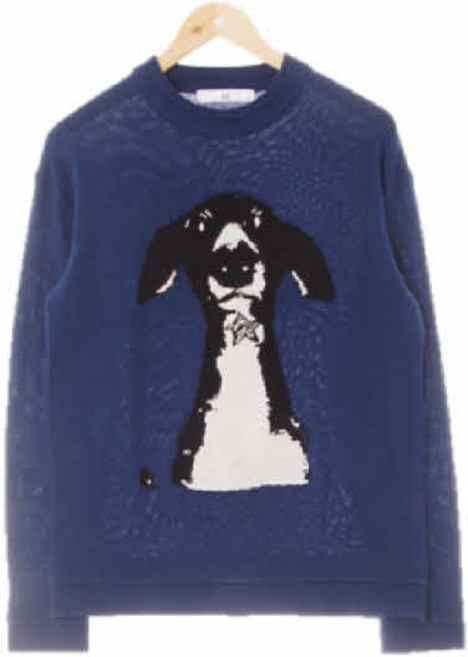 6975 지오송지오 딥블루 면혼방 빅도그드롭숄더니트 [95]