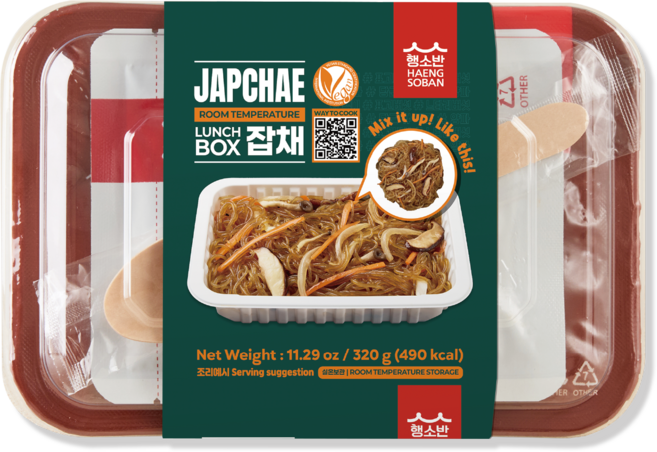 [행소반] 상온도시락 10종 잡채 2개 + 스파이시잡채 320g 2개 + 짜장덮밥 360g 2개, 1세트, 1kg