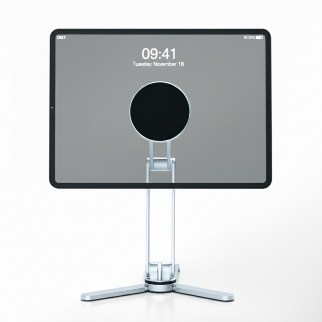 접이식 리토 태블릿 패드 거치대 셀카봉 삼각대 맥세이프 자석 스탠드, 실버 1개, 1개