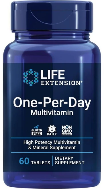 Life Extension 종합비타민 60정 25가지 이상의 비타민 미네랄 및 식물 추출물, 비건, 알약/캡슐, 1개 - 쿠팡