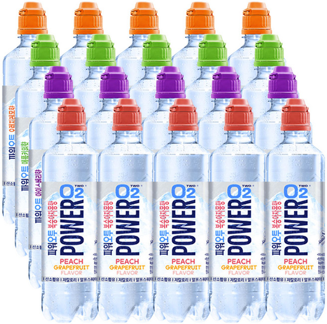 파워오투 4종 혼합 (오렌지레몬 애플키위 아이스베리 복숭아자몽), 20개, 500ml