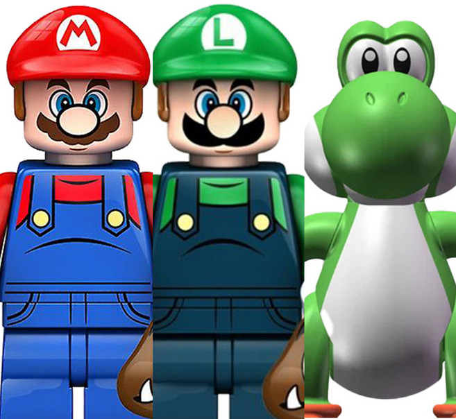 슈퍼마리오 캐릭터 3종 호환블록 브릭미니피규어 수집/장식/전시용 키덜트아이템, SM0204. 슈퍼마리오 3종 세트(로켓), 1개, SM0204. 슈퍼마리오 3종 세트(로켓)