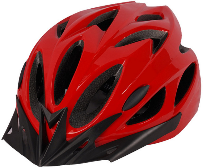 一件代發騎行頭盔一體成型男女山地公路自行車頭盔騎行裝備安全帽, 純紅