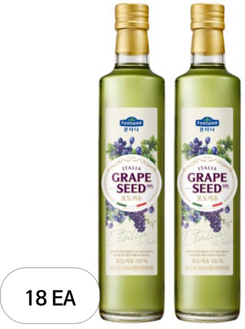 폰타나 이탈리아 포도씨유 도리카, 500ml, 18개