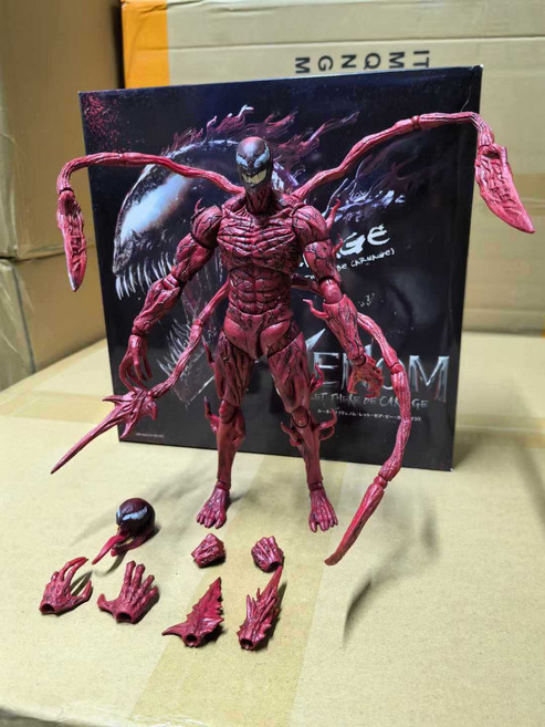마블 카니지 베놈 레드 스파이더맨 관절 가동 액션 21cm 피규어, CARNAGE VENOM, 1개