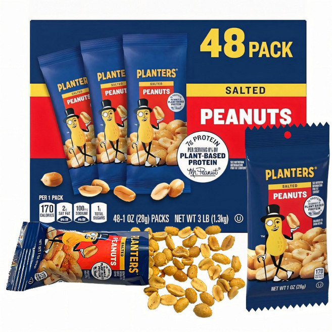 플랜터스 Planters 땅콩 솔티드 피넛 대용량, 48개