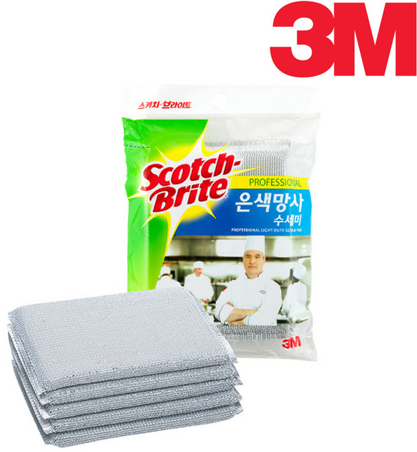 은색 망사 수세미, 5개입, 1개