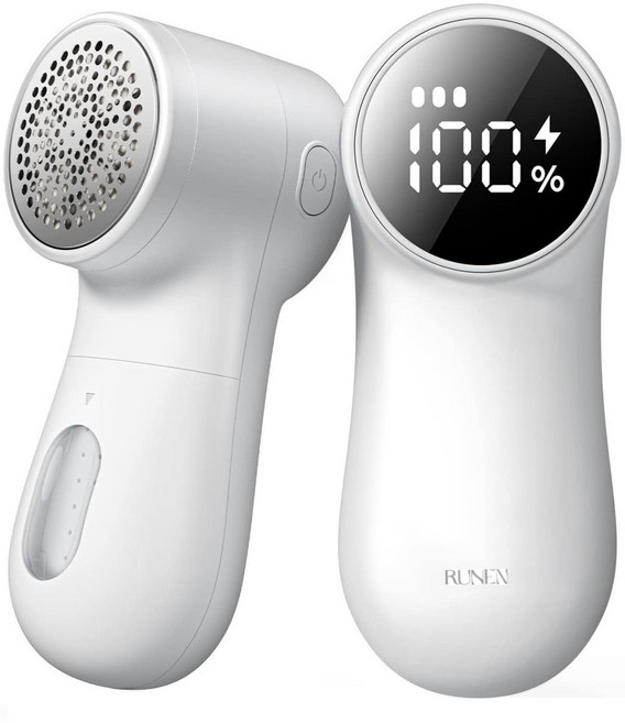 루넨 보풀제거기 6중날 무선 충전식 세탁소용 화이트