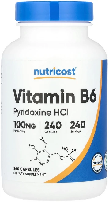 Nutricost 뉴트리코스트 비타민 B6 100mg 240 캡슐 건강관리 영양제, 1개 - 쿠팡