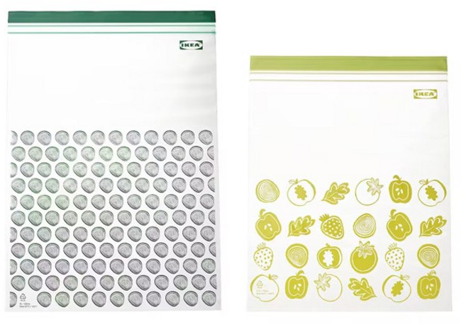 이케아 지퍼백 이스타드 (대형) 초록+연두 30p, 대(L), 1세트