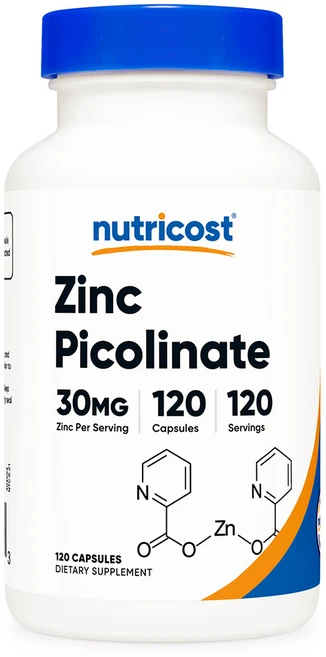뉴트리코스트 징크 아연 피콜리네이트 30mg 120캡슐 1병, 120정, 1개 - 쿠팡