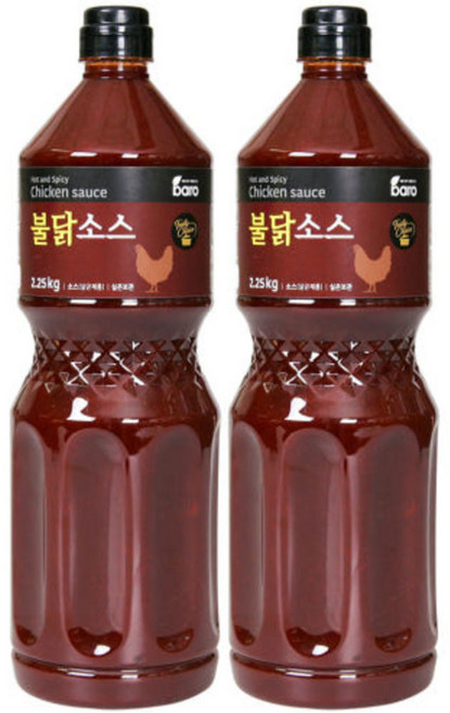 바로 불닭소스 2.25kg 닭발 불닭발 불향 불날개 매운 불맛 양념 치킨 업소용 대용량, 2개