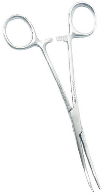 낚시 포셉가위 바늘빼기 물고기집게 케리 곡선형, 1개, 실버