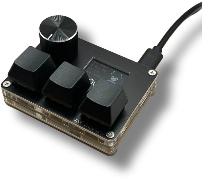 sayodevice OSU O3C 매크로키보드 게이밍 코딩 미니키보드 사요디바이스O3C 유선 기계식 RGB (6일배송), 검정색 3키, 기본 모델명/품번