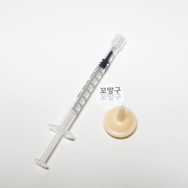 [꼬망구] 크레스티드게코 실리콘 피딩 주사기, 1개, 화이트 1ml