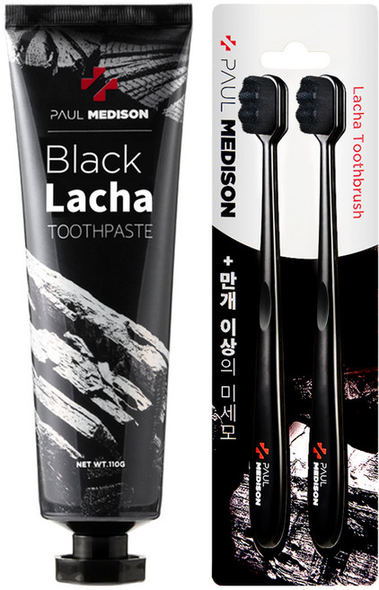 폴메디슨 블랙라차 치약 칫솔 세트 1+1, 1개