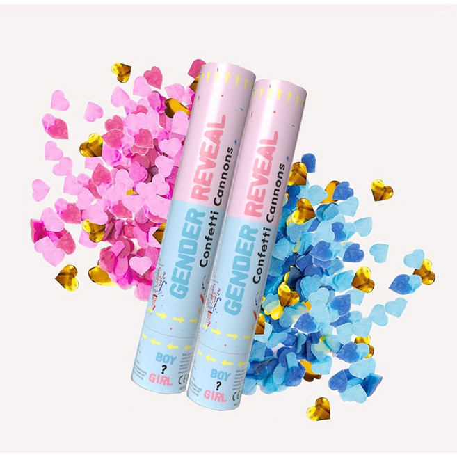 올리브파티 젠더리빌 컨페티 폭죽 성별 확인 베이비샤워 풍선 파티용품, 1개, 단품_핑크블루