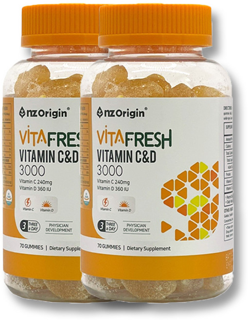 엔젯오리진 비타프레쉬 비타민 C&D 3000 꾸미, 70정, 2개