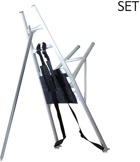 한국캐스터 지게SET(알루미늄) 지팡이포함 등지게 운반 초경량 다용도, 1개