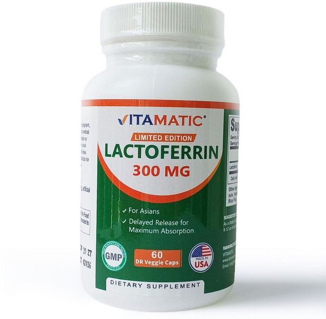vitamatic 락토페린 장용성 300mg 60캡슐, 60정, 1개