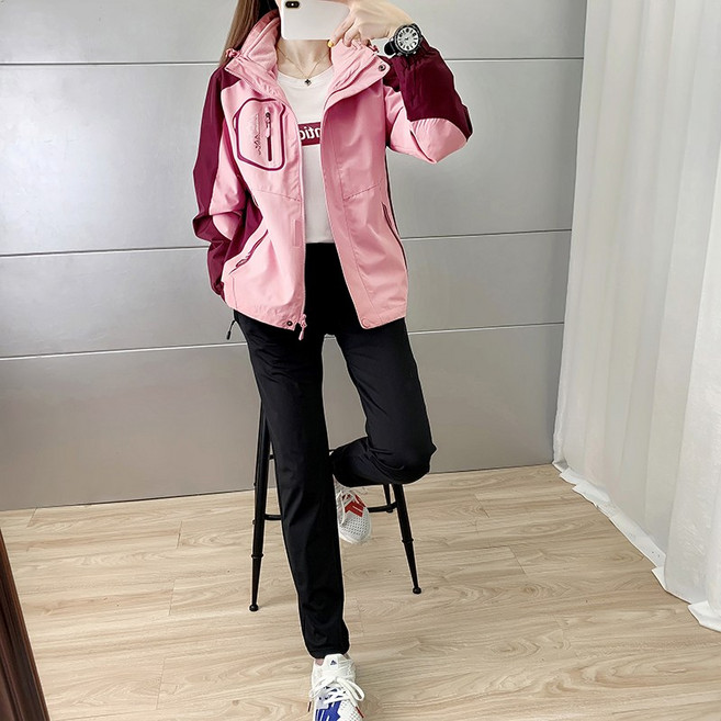 에버유어스 남녀 가을 겨울 아웃도어 바람막이 두꺼운 탈부착 등산복 방풍 방 코트