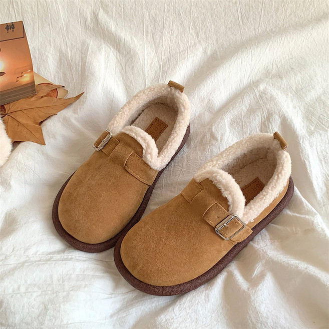 ANYOU여성로퍼 솜신발 여성단화 기모 슈즈 겨울캐주얼화 3colors