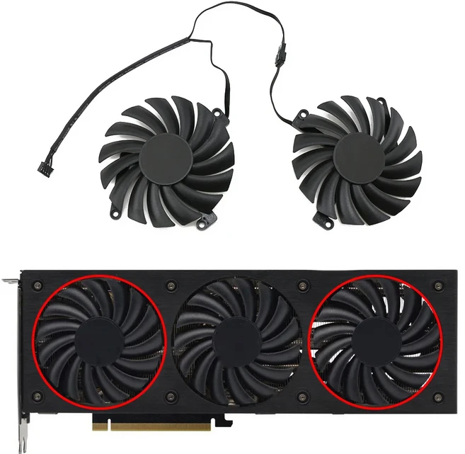 호환 Inno3D RTX 3080 Ti X3 OC 그래픽 카드 팬용 CF-12910S 12V 0.35A gpu, 02 A-C-Fan, 02 A-C-Fan