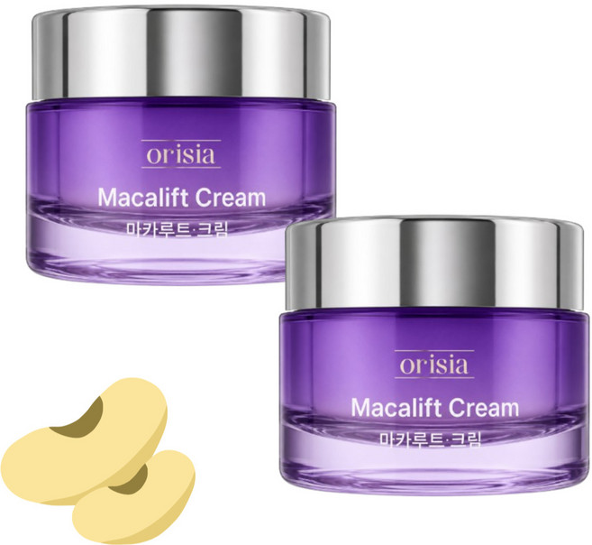 5위 - Orisia 마카루트 백태콩 크림 주름개선 기능성 끈적임 없는, 2개, 50ml