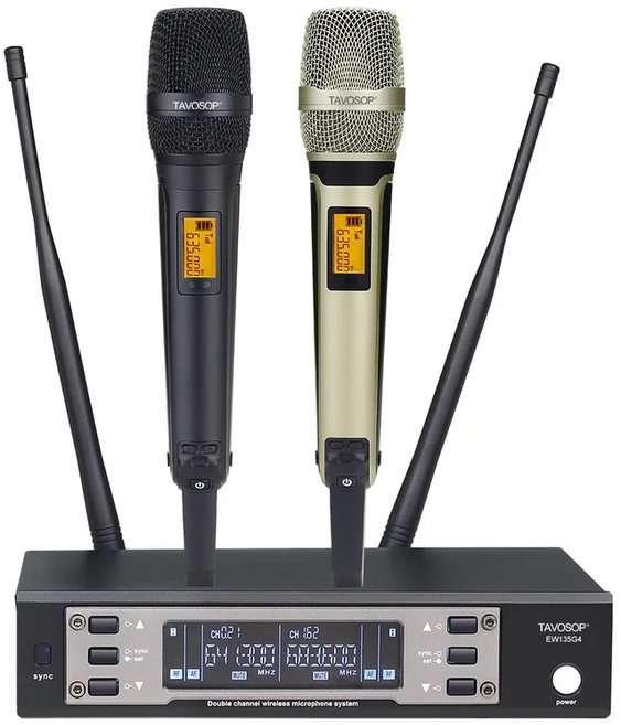 TAVOSOP EW135G4 SKM9000 무선 마이크 시스템 UHF 2채널 듀얼 핸드헬드 다이나믹 연설 노래방용, 06 TAV-EW135G4-BG