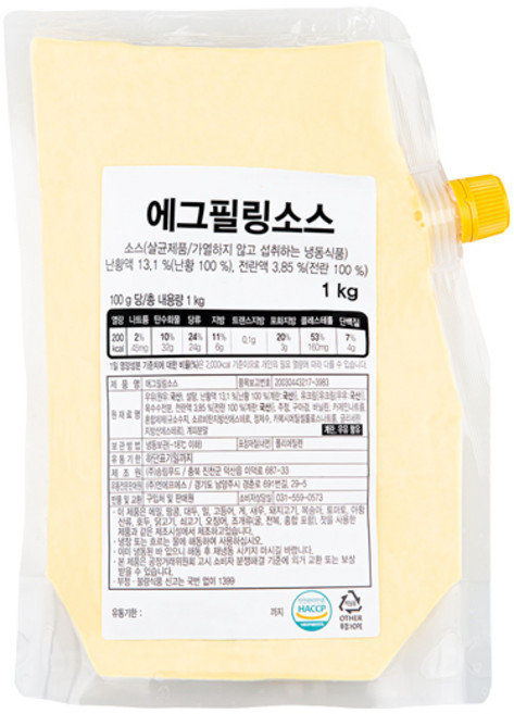 [무료아이스박스포장] 에그필링소스 1kg에그타르트 베이스, 1개, 1kg