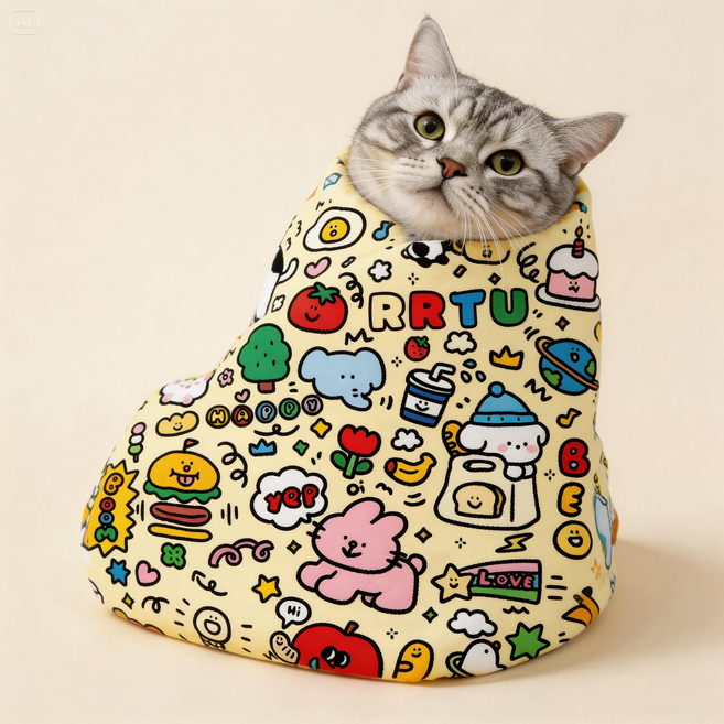 ITSKA 반려동물 고양이 요술담요 자가접착 매직 랩, 1개, 동물농장