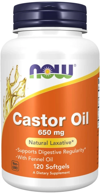 나우푸드 캐스터 오일 650mg 소프트젤, 1개, 120정 - 쿠팡