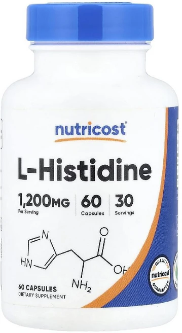뉴트리코스트 엘 히스티딘 L히스티딘 L-Histidine 캡슐 60정, 1개 - 쿠팡