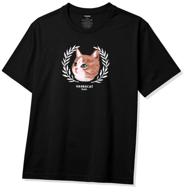 플라바 월계수 반다캣 반팔 티셔츠 남성 여성 남녀공용 면티 빅사이즈 반팔