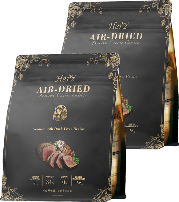 Herz 赫緻 美饌低溫風乾犬糧, 2袋, 454g, 嫩鹿佐頂級鴨肝
